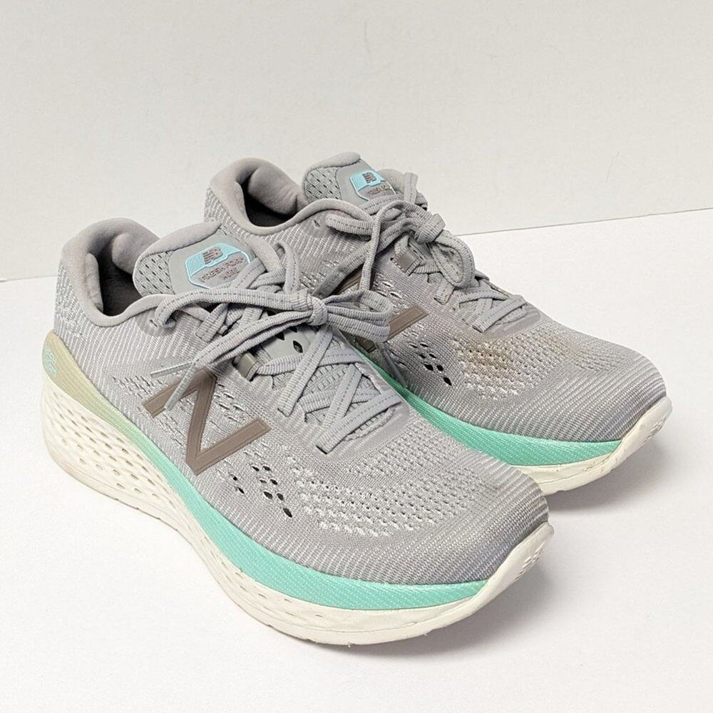 New Balance Fresh Foam More V1 Running Shoes, Rain Cloud/Sea Salt, Womens 8 M